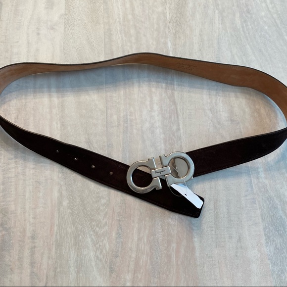 Salvatore Ferragamo Other - SALVATORE FERRAGAMO brown suede Gancini Belt 36